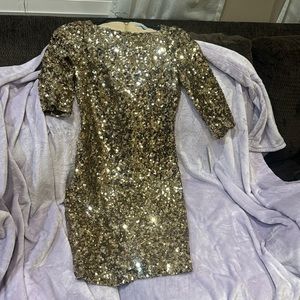 Antonio Melani Gold party dress